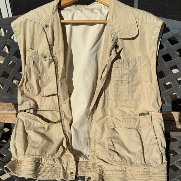Vintage Façonnable Safari Utility Vest – Tan Cotton – 80s/90s – Multi-Pocket - Picture 6 of 7